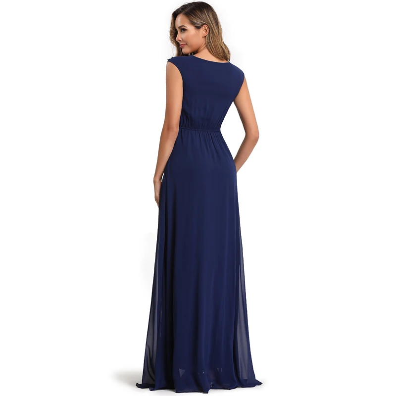 YIDINGZS элегантное шифоновое Формальное вечернее платье с аппликацией из бисера Длинные вечерние платья
