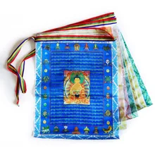 Тибетский буддистский молитвенный флаги, Сутра стример, содержит 10 флагов, Тибетский Стиль Декоративный Флаг, общая длина 3 метра, четкий узор