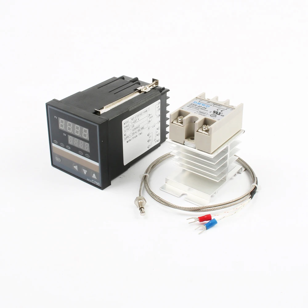 Цифровой PID AC REX C700 FK02 V * контроллер температуры 0 400C выход SSR M6 термопара SSR40DA