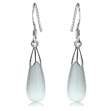 925 Sterling Silver with Platinum Plated Opal Water Drop Earrings Women Charm Brand Jewelry Free Shipping (SE033)