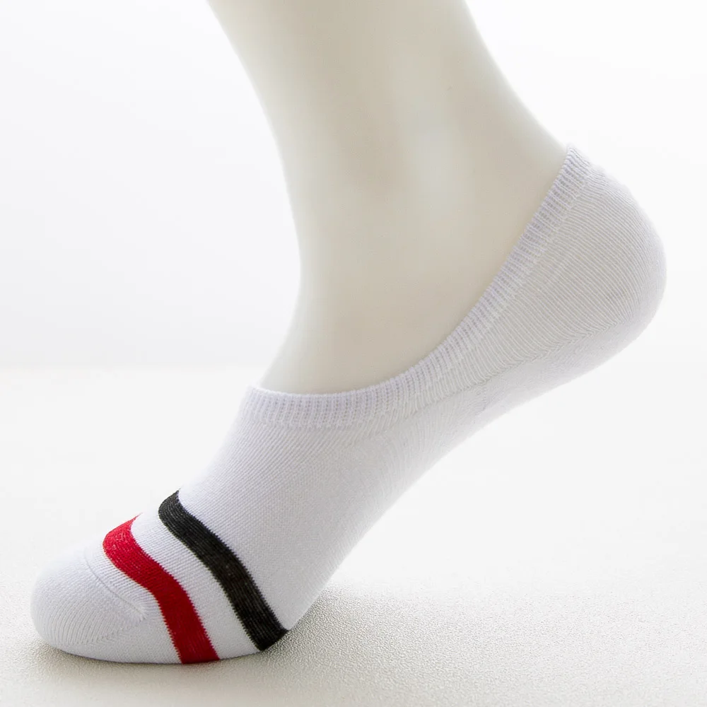 5 пар полосатые повседневные пропускающие воздух короткие носки тапочки силиконовые незаметные носки летние мужские хлопковые носки