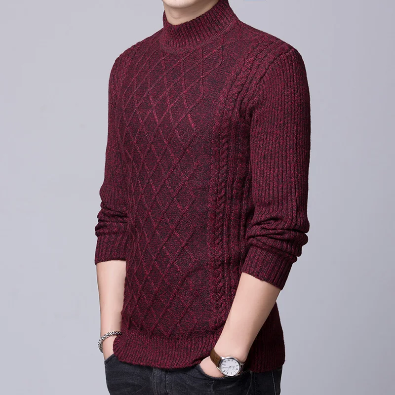 Новинка, модный брендовый мужской свитер, s пуловеры, водолазка, Облегающие джемперы, вязаная Толстая Осенняя повседневная мужская одежда в Корейском стиле