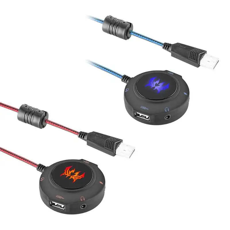 

Free Driver External USB 2.0 Sound Card Stereo Headset Adapter USB HUB for Notebook Laptop Computer PC for PS4 XBOX