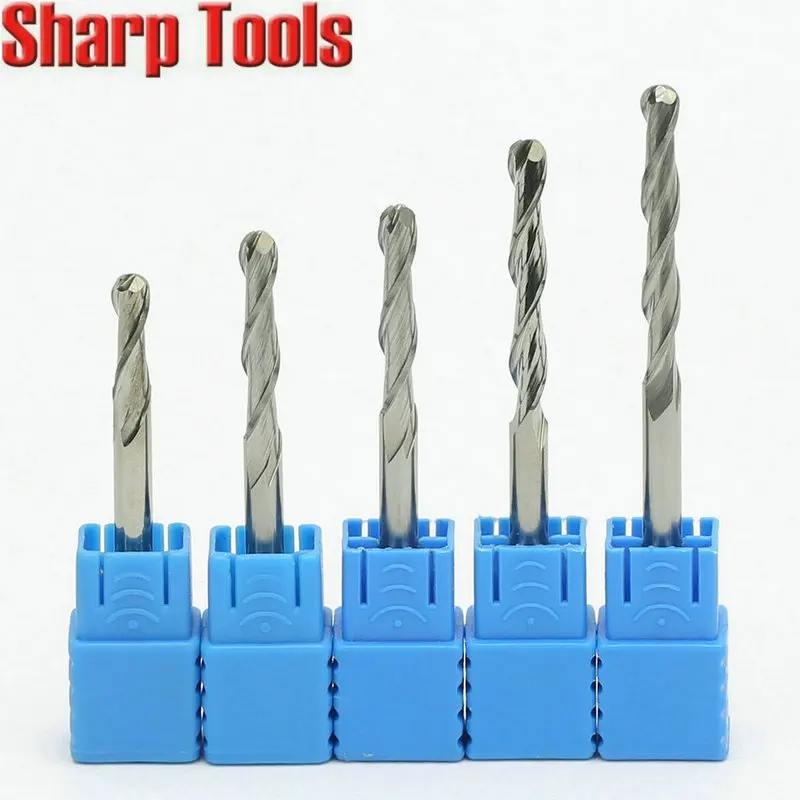 2 Flute Ball Nose End Mill Milling Tools Engraving Bits Carbide Cutter