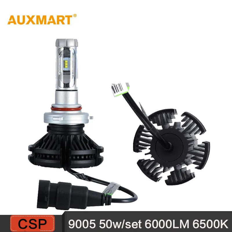 

Auxmart X3 9005/HB3 50W/set 6000lm Car LED Headlight Kit 3000/6500/8000K CSP Single beam Fog Light 12v 24v Fanless LED Headlamps