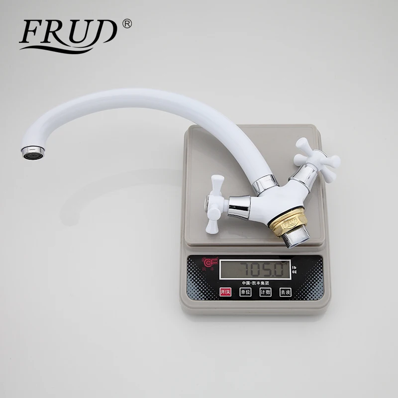 Кухонный кран Frud для холодной и горячей воды с двойной ручкой одним отверстием