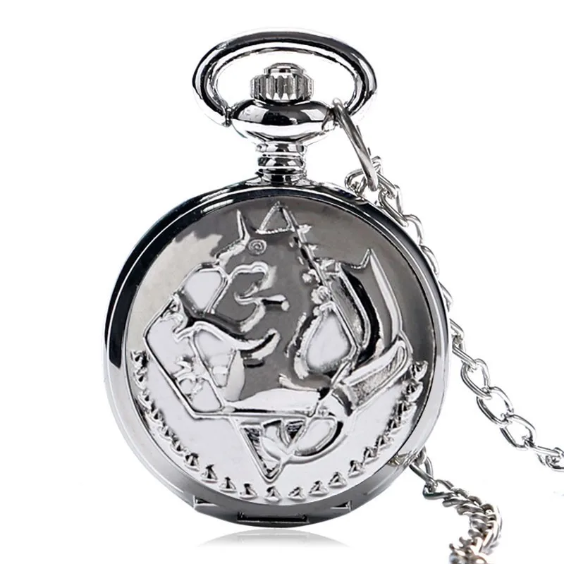 Малый Размеры серебро Алхимик металлический кварцевые карманные часы Для женщин Для мужчин Дети fob Часы модные часы мальчик Best