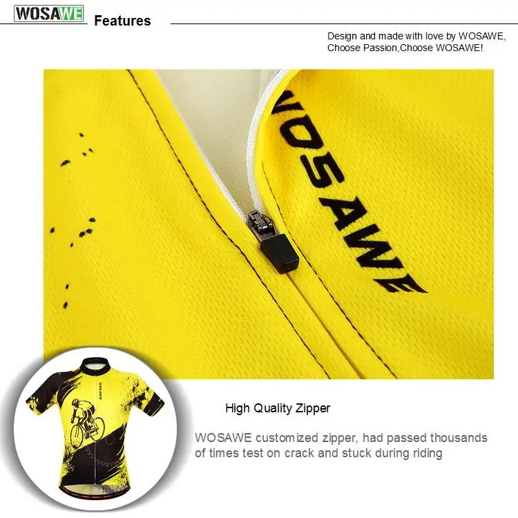 WOSAWE Мужская одежда для велоспорта с коротким рукавом Джерси футболка Топы дышащие быстросохнущие MTB дорожный велосипед велосипедная одежда спортивная одежда