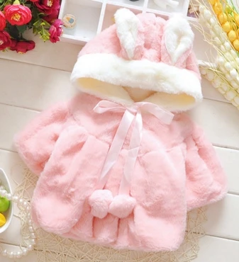Куртка для маленьких девочек Новинка года, зимняя одежда для маленьких девочек плотная теплая Повседневная Верхняя одежда модная плюшевая одежда для малышей от 0 до 2 лет - Цвет: Pink