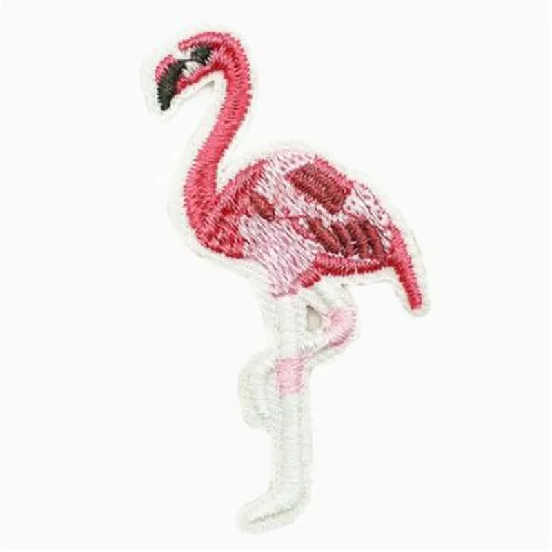 Одежда для девочек diy Вышивка Фламинго значок Железный на патч сделка с ним байкер патчи для одежды животных наклейки Бесплатная доставка