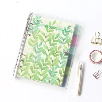 

6pc/set BZNVN Fresh Flowers and leaves plant Spiral Notebook dividers index pages 6hole