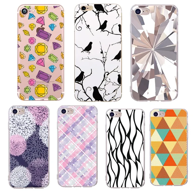 For iphone case 6 7 8 5 5s se Diamong Stripe plus Plus phone summer x accesorios Silicone |