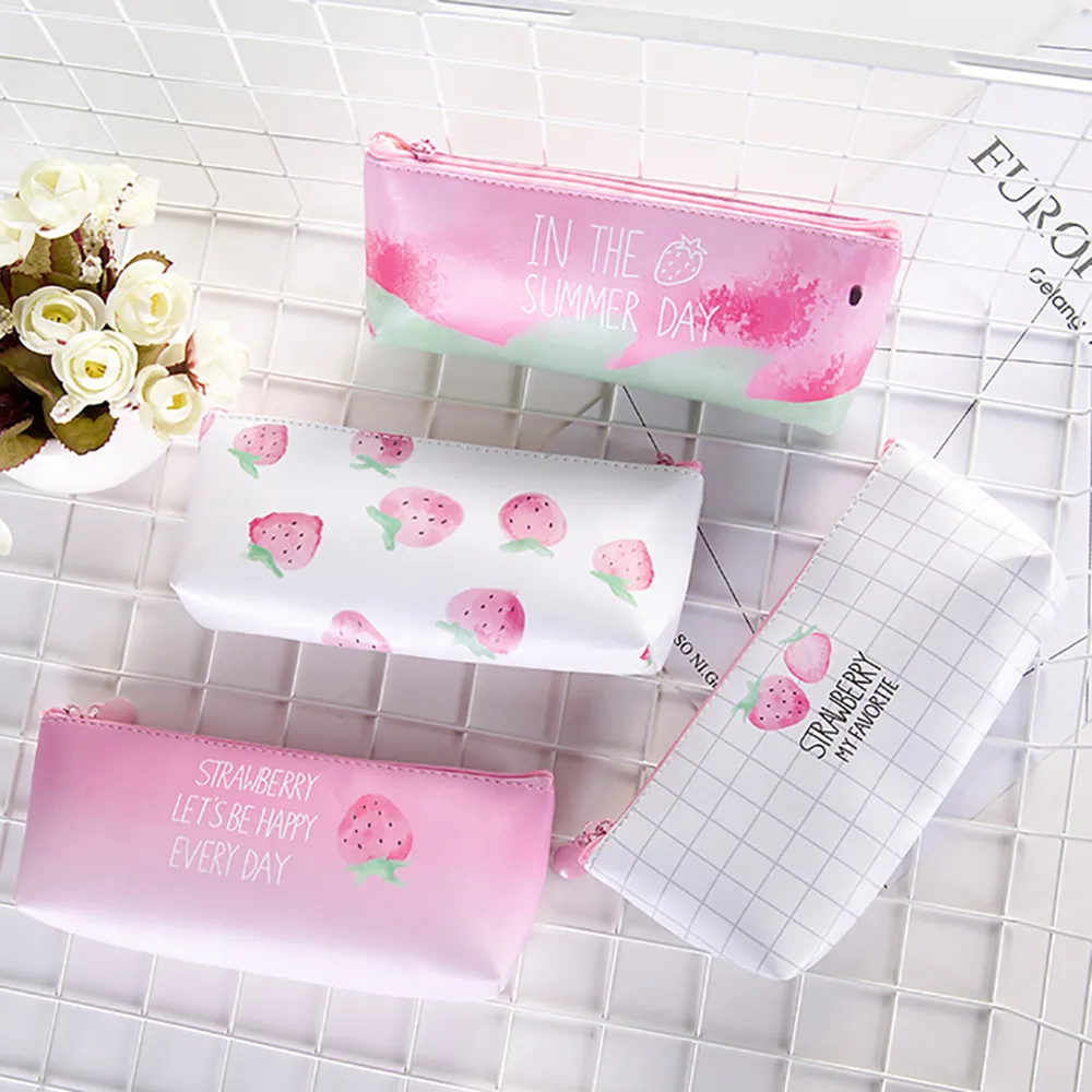 Cute Cartoon Stationery Pencil Pen Case Cosmetic Makeup Bag Zipper