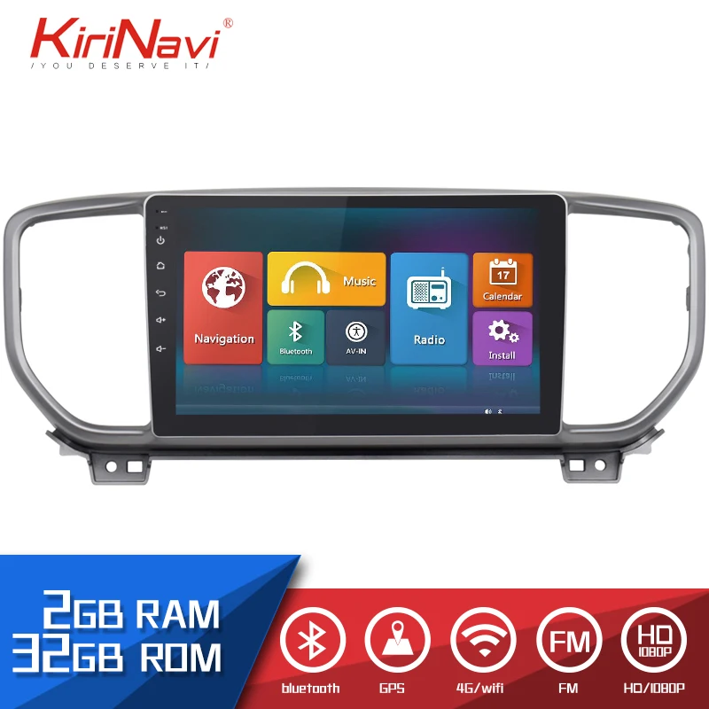 

KiriNavi 2 din 9" Touch Screen Android Car Radio For KIA Sportage 2019 Multimedia GPS Navigation Player audio WIFI MP3 MP4