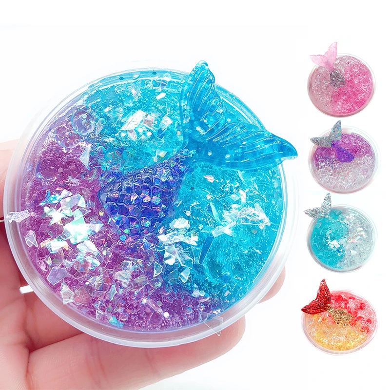

60ml Slime Crystal Mud Toy Color intelligence Mud Cotton Clay Non-toxic mermaid gradient Mud DIY Decompression Modeling Toys