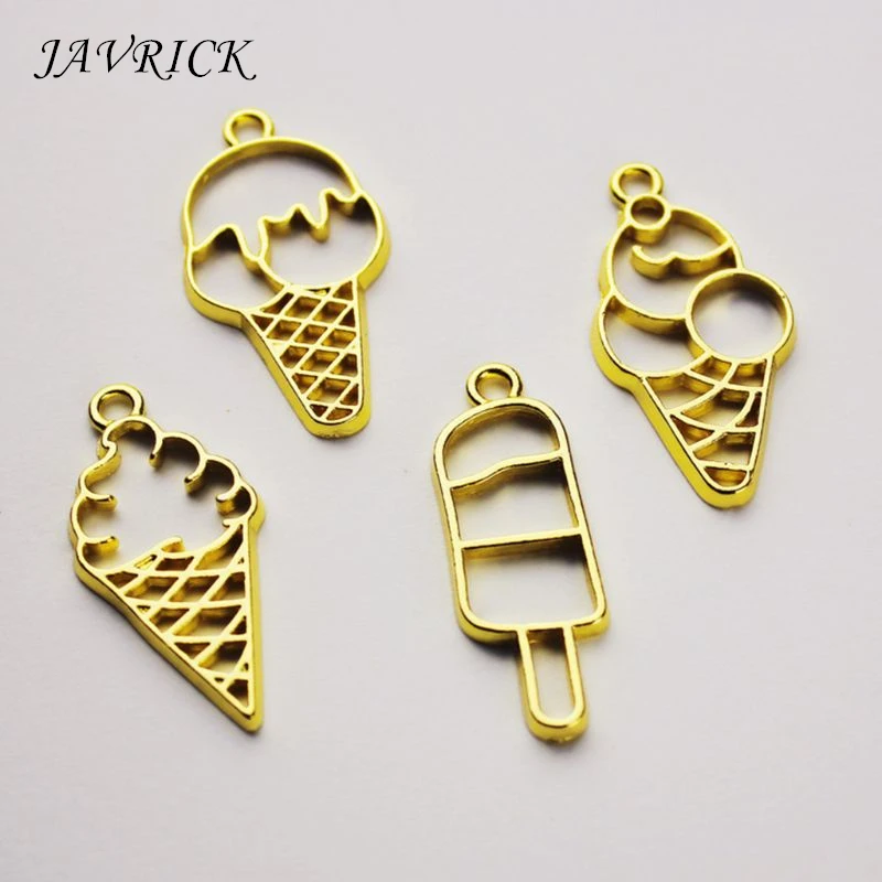 

7 Pcs/set Crafts Making Frame Epoxy Border UV Metal Hollow DIY Jewelry Accessories Material Ice Cream Cone Shape Frame