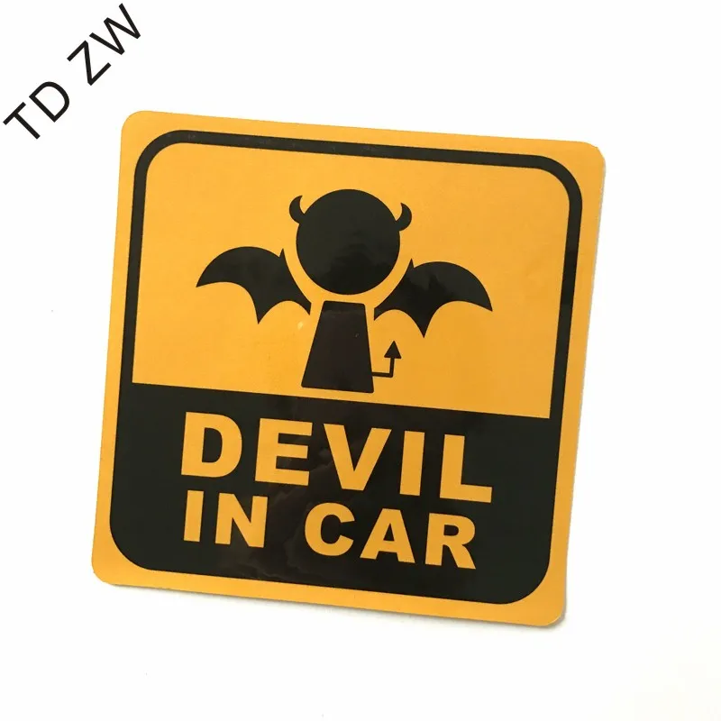 

TD ZW Cartoon Cute Devil Stickers Reflective Vinyl Styling Baby In Car Warming Decal Baby on Board stickers vinyl laptop sticker