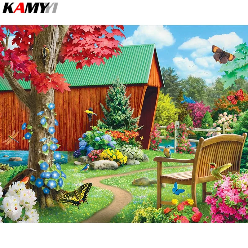 

Full Square Diamond embroidery Full Diamond mosaic DIY 3D Diamond painting Cross stitch garden rhinestones