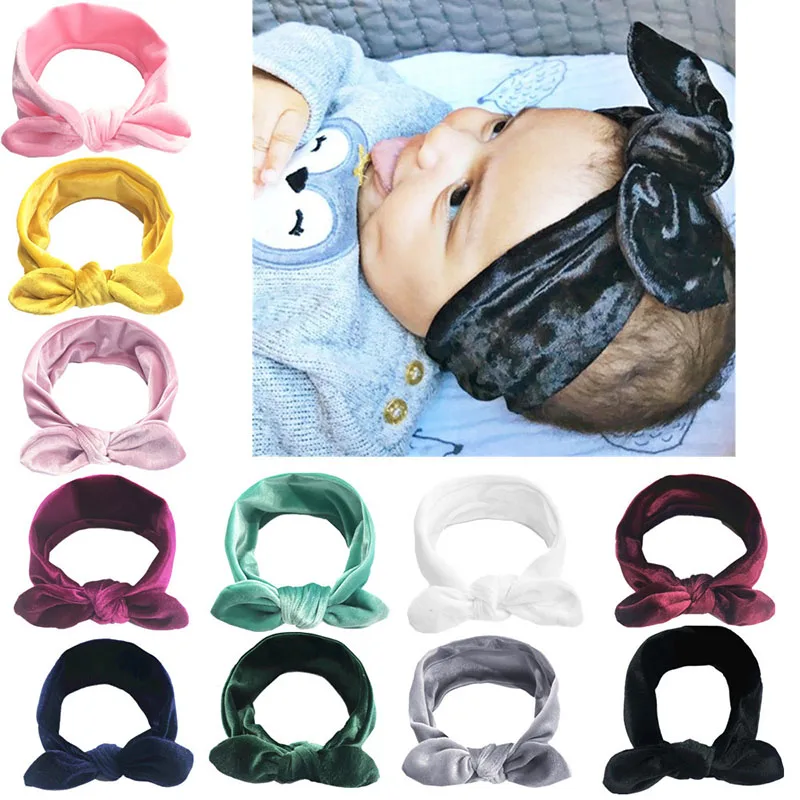 

Velvet Bowknot Baby Headband Newborn Baby Girls Bows Turban Kids Hair Bands For Baby Girls Haarband Baby Girl Hair Accessories