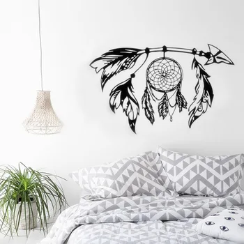 

Arrow Wall Decal Dreamcatcher Vinyl Wall Sticker Bohemian Design Bedroom Decor Dream Catcher Feathers Symbol Wall Mural AY1451