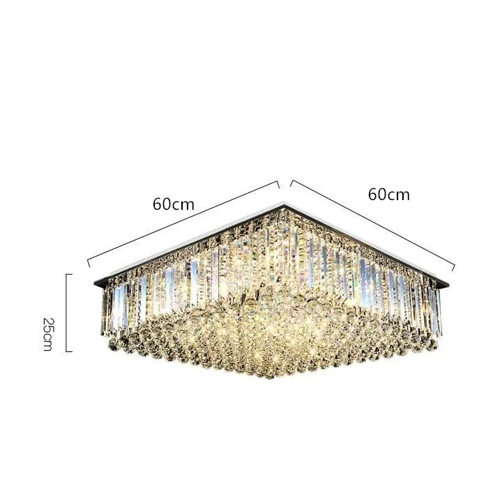 Квадратный светодиодный крепеж для потолочных светильников Современная хрустальная потолочная лампа для спальни гостиной Luminarias Para Teto трехцветная с регулируемой яркостью - Цвет корпуса: A