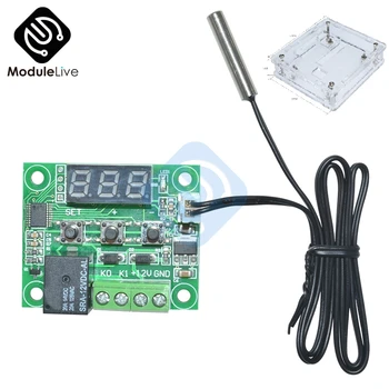 

DC 12V W1209 LED Digital Thermostat Temperature Control Thermometer Thermo Controller Switch Module NTC Sensor Clear Case Box