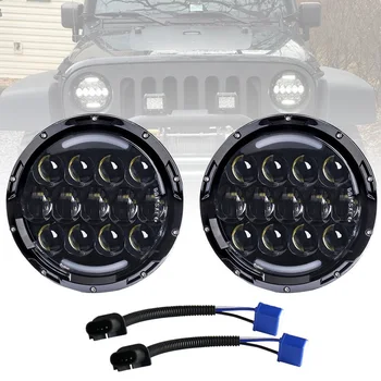 

Black 7 inch Car Led Headlight 4x4 Off road Led H4 Hi/Lo Beam led Auto Headlights Kit for Jeep Wrangler JK CJ Motorcycle