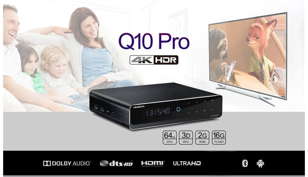 Новинка Himedia Q10 Pro Android 7,1 Hi3798CV200 4K HDR 2G/16G tv BOX 802.11AC wifi 1000M LAN Dolby DTS 3," SATA HDD Bluetooth