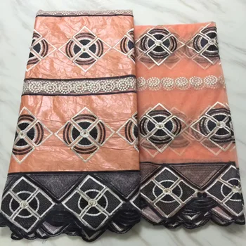 

Latest High Quality African Tulle Lace Fabric 2018 Pink Purple Beads Stones Nigerian French Laces Fabrics For Wedding Party