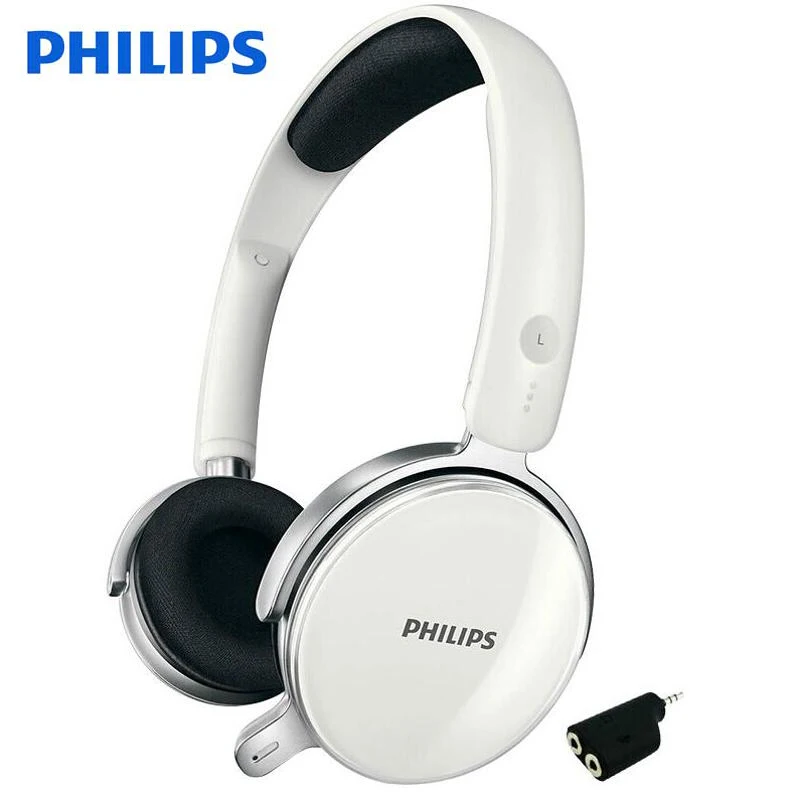 Philips профессиональные наушники SHM7110U со стереонаушниками с басовым проводом, гарнитура с микрофоном для прослушивания музыки, официальный тест