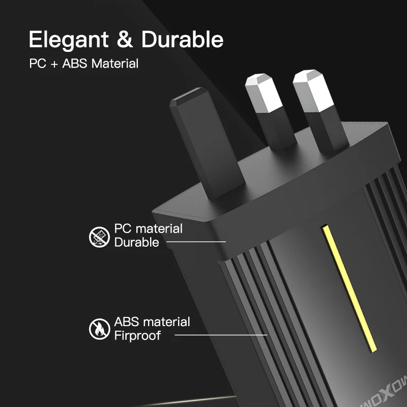 MOXOM USB зарядное устройство для iPhone samsung Xiaomi Mi Быстрая зарядка EU UK вилка