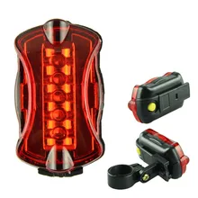 Bike Light for Bicycle Bike Accessories 5 LED Waterproof Bike Safety Tail Light Safety Warning Flashlight T2
