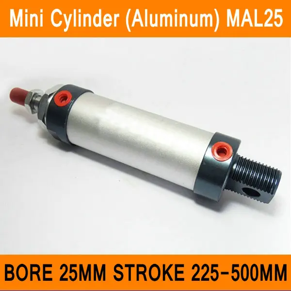 

MAL25 Mini Cylinders CA Bore 25mm Stroke 225-500mm Rod Single Double Action Pneumatic Aluminum Alloy Pneumatic Cylinders