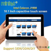 Minisys прочный промышленный планшетный ПК Intel J1900 2 Lan настольный компьютер все в одном 10,1 ''емкостный сенсорный экран для Windows 10