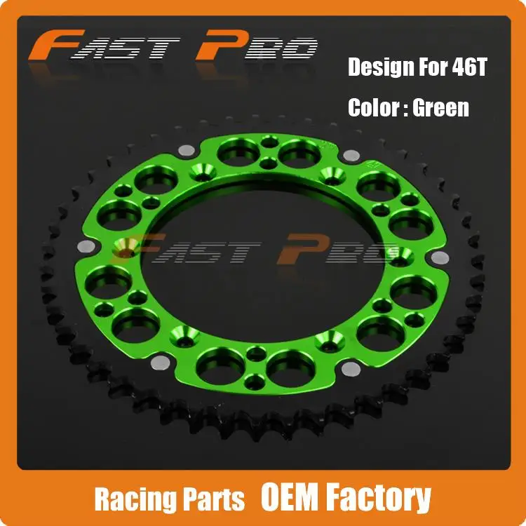 46T CNC Rear Chain Sprocket Steel Aluminum KLX250 KX500 KDX200 KDX250
