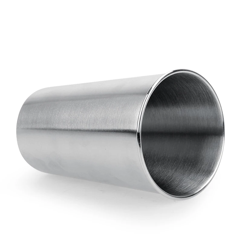 16OZ Big Stainless Steel Mugs Ice Beer Tumbler Pint Cups Kids Juice Milk Cup Outdoor Camping Travel Metal Drinking Cups Cafe Bar (4)
