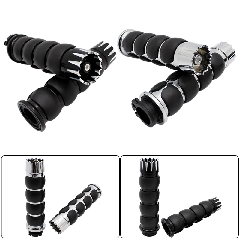 Nordson 25MM Rubber Porous Carved Motorcycle Handle Grips for Harley Sportster XL883 Dirt Bike Motocross Hand Grips Handgrips