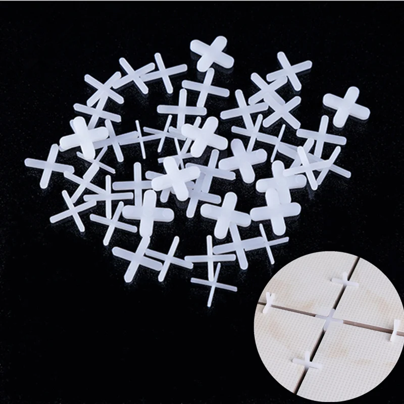 

100pcs Plastic Cross leveling system tiles clips tile spacer Plumbers locator construction tools 1mm-10mm