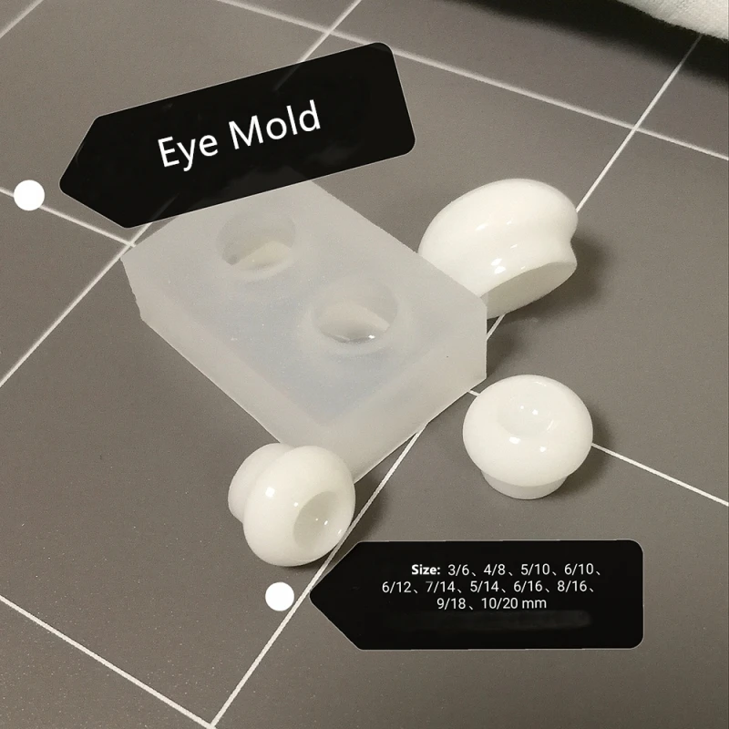 

1PCS Mushroom Handle 1/3 1/4 1/6 SD BJD Eye Mold Intraocular Pressure Eye Fundus Silicone Mold BJD Doll Eye Base DIY Material