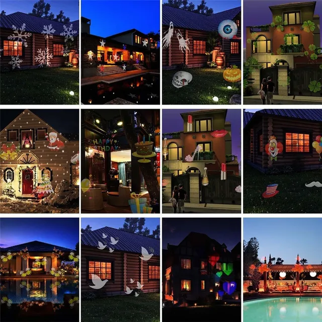 Ping Bags Christmas Laser Projector 12 Patterns Lights Ping Bags Christmas Laser Projector 12 Patterns Lights Star Shower Light Waterproof