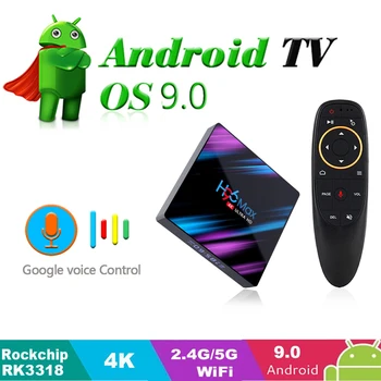 

5G Wifi 9.0 Android TV Box RK3318 H96 MAX Google Play Voice Remote BT4.0 Quad Core H.265 4K Set Top Box H96MAX 4GB RAM 2GB IR