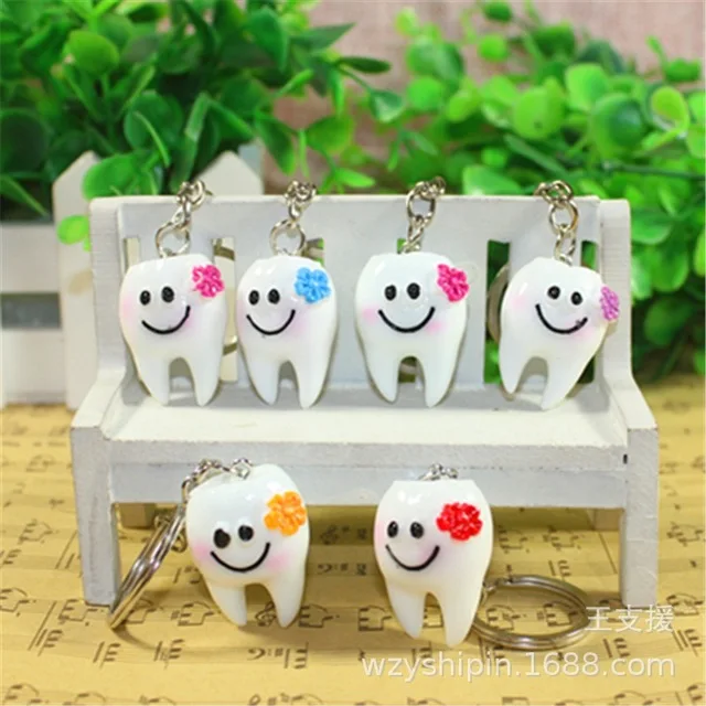 

5pcs/set, Teeth Keychain Dentist Decoration KeyChains, 3-D Simulation keyrings, car bag accessories, Gifts