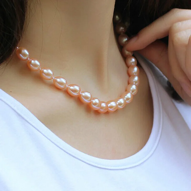 Ожерелье с подвеской из настоящего пресноводного жемчуга, настоящее свадебное жемчужное ожерелье для женщин, лучший подарок на день рождения матери