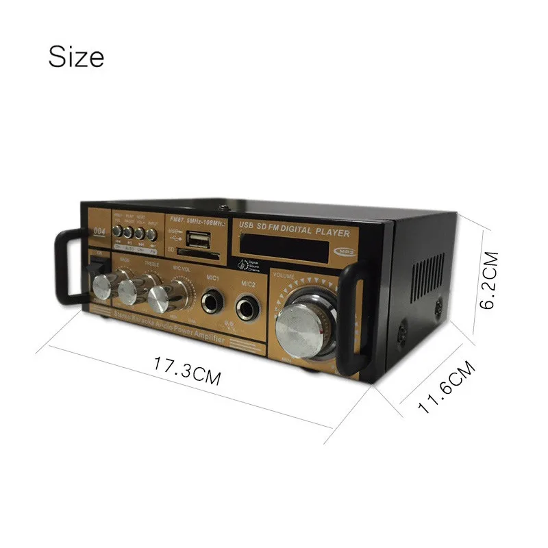 Vancord Mini Car Power Amplifier MP3 Radio Audio Stereo Bass Speaker Booster Player for Car Home Black with Power Plug Teli004 (7)