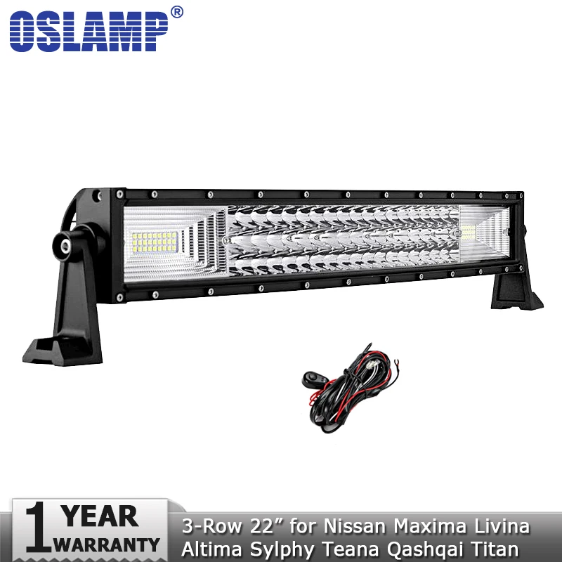 

Oslamp 22" 324W 3-row Curved LED Light Bar Offroad Led Bar Light Led Work Lamp 12v for Nissan Maxima Sylphy Livina Titan Teana