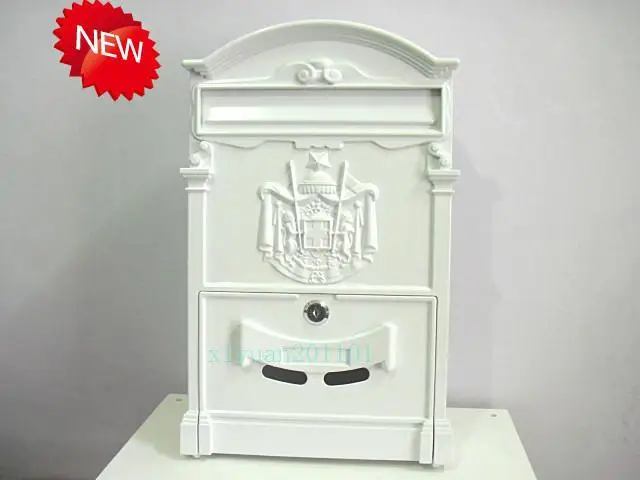 

Matte white European mailbox mail box Rustic Iron-Mail box Fashion Vintage Bucket tin Newspaper box Post Letter Box aluminium