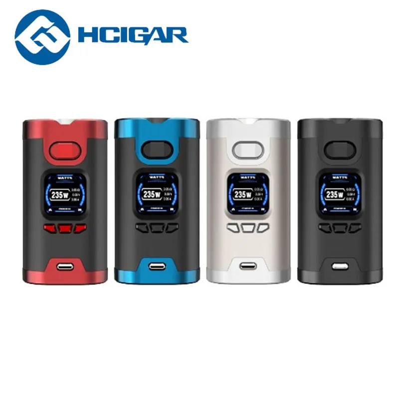Просвет Hcigar Wildwolf 235 Вт коробка Vape мод TC Двойной 18650 ячеек TFT сенсорный экран Towis XT235