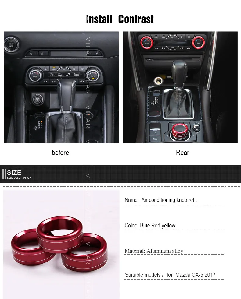 Для Mazda CX-5 CX5- алюминиевый сплав переключатель кондиционера Ручка переменного тока внутренний ремонт ручка контроля температуры аксессуары