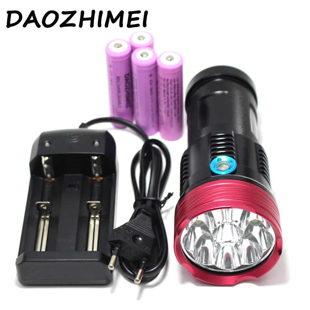 High Power 20000 lumens 10 x XM-L T6 LED Flashlight Torch Lamp Light For Hunting Camping+4 pcs 18650 battery+charger High Power 20000 lumens 10 x XM-L T6 LED Flashlight Torch Lamp Light For Hunting Camping+4 pcs 18650 battery+charger