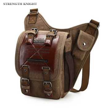 

New Retro Box Canvas Crossbody Bag Men Military Army Vintage Messenger Bags Large Shoulder Bag Casual Travel Bag